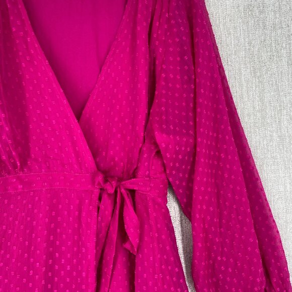 Anthropologie Not So Serious Dress S Mini Wrap Polka Dot Chiffon‎ NEW - Picture 7 of 13